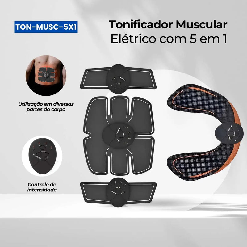 5 em 1 toner muscular abdominal estímulo elétrico abdômen pernas tonificação de bunda massageador estímulo muscular ajuste