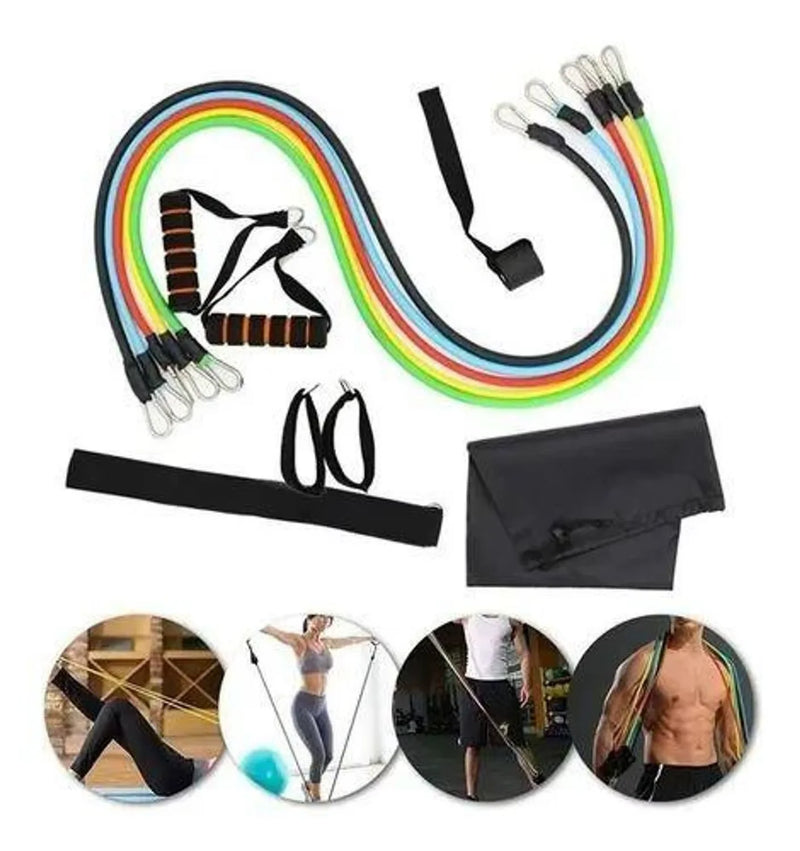 Kit 11 Elastics Extenders para Treinamento Funcional e Ginástica Fitness