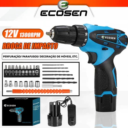 Portable 12V Cordless Drilling/Screwdriving Kit with Case and Accessories