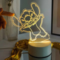 Disney Lilo & Stitch Led Light Figures Star Baby USB Colorido Touch Controle Remoto 3D Lâmpada de Mesa Luz Noturna Presente de Aniversário para Crianças