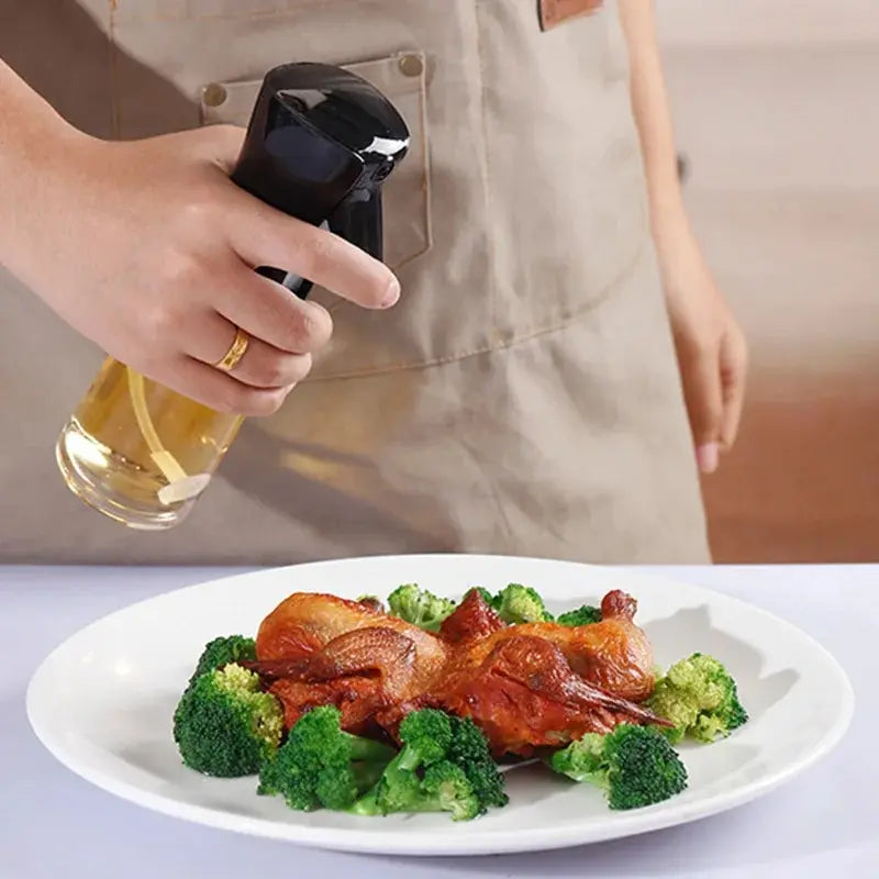 Spray Dispenser de Óleo 200ml/300ml – Garrafa Pulverizadora para Cozinha, Churrasco e Culinária