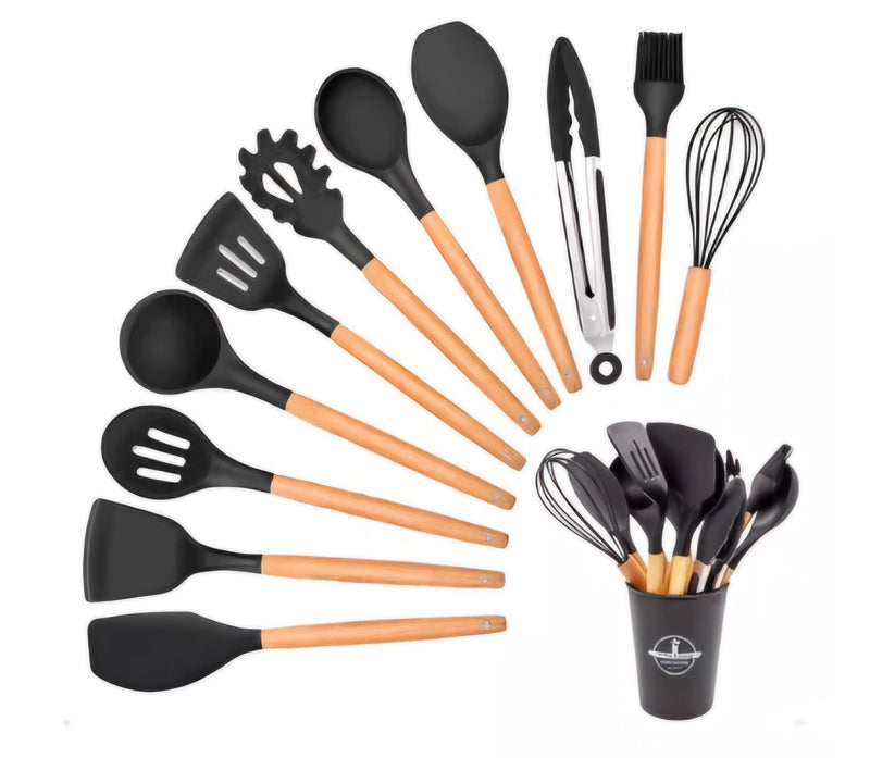 Kit Completo de Utensílios de Cozinha em Silicone – 11 Peças